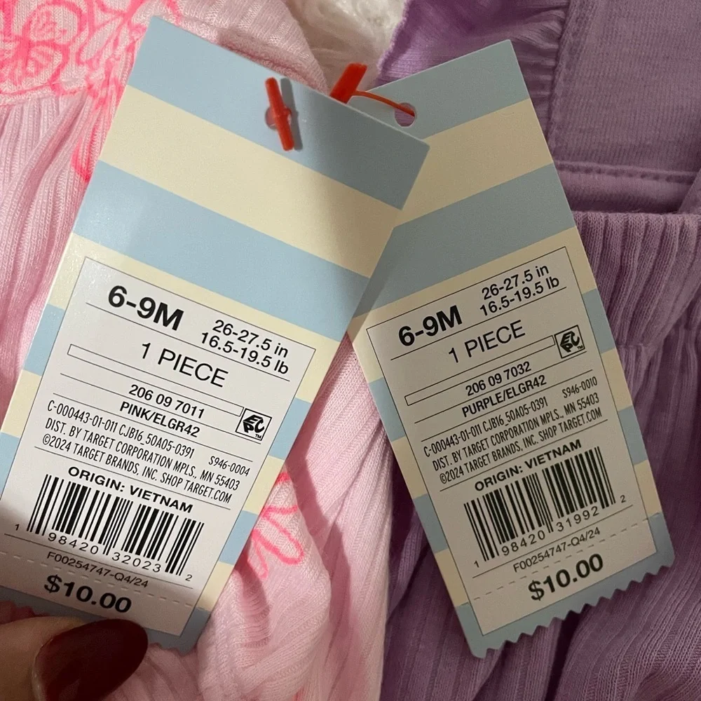 Cat & Jack Pink and Purple Baby Outfit the bundle two pieces for kids (6a9 m)